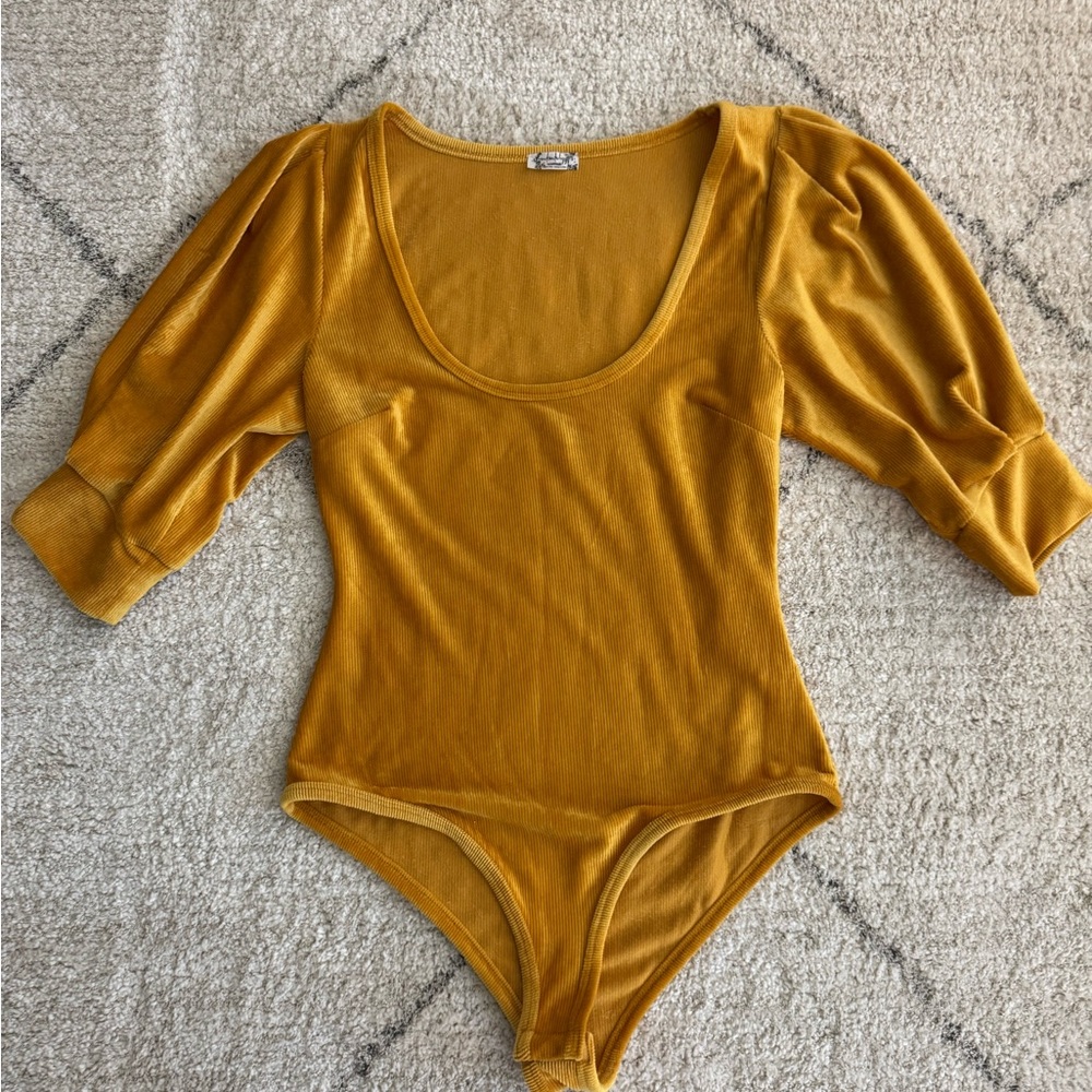 Intimately Free People Mustard Yellow Bodysuit